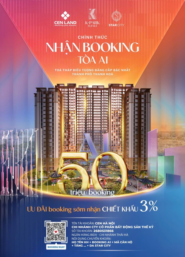 booking tòa A1 K park avenue vinhomes thanh hóa